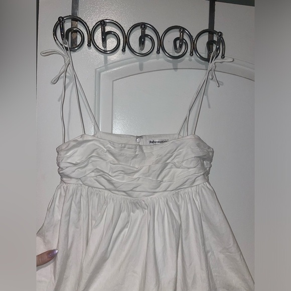 Reformation Catarina Ruched White Mini dress 🤍 sz 6 - Picture 16 of 16